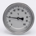 Celonerezový bimetalový teploměr s ponorným dříkem 100 mm, do jímky, 0-100 ℃