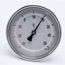 Celonerezový bimetalový teploměr s ponorným dříkem, do jímky | -30/50 ℃,100 mm