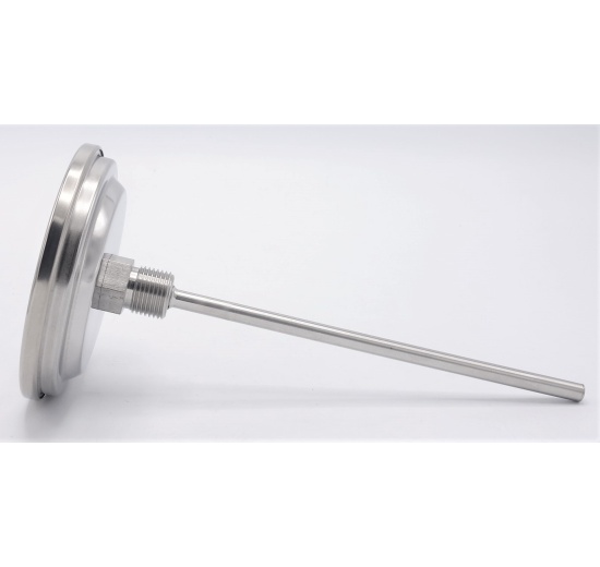 Celonerezový bimetalový teploměr s ponorným dříkem, závitový | 0-300℃ (1/2”) 200 mm