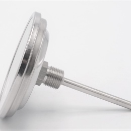 Celonerezový bimetalový teploměr s ponorným dříkem, závitový (1/2”), 0-150 ℃,  100 mm