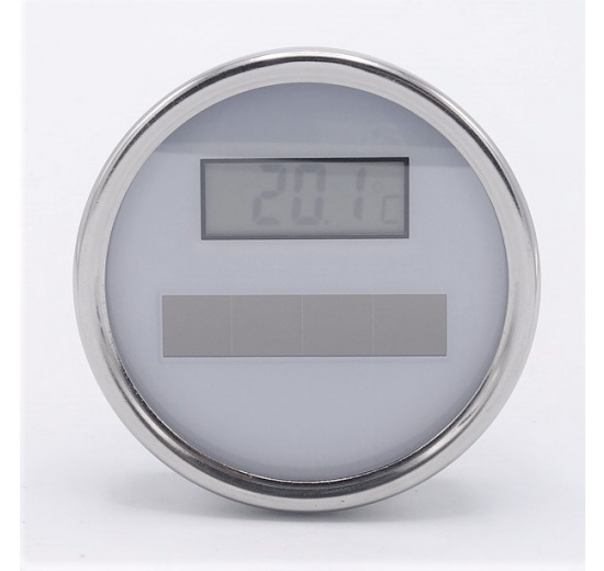 Celonerezový teploměr, digitální, solární