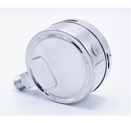 celonerezový tlakoměr se spodním připojením, 0 - 25 bar, BSP 1/4", číselník 63 mm