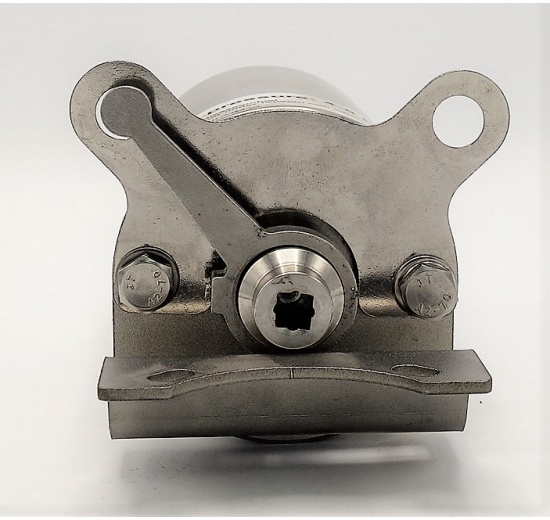 detail pneumatického pohonu pro motýlovou klapku