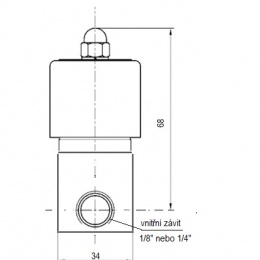 Elektromagnetické ventily 2/2  G 1/4" - pracovní tlak: 0-0,7 MPa (0-7 bar)