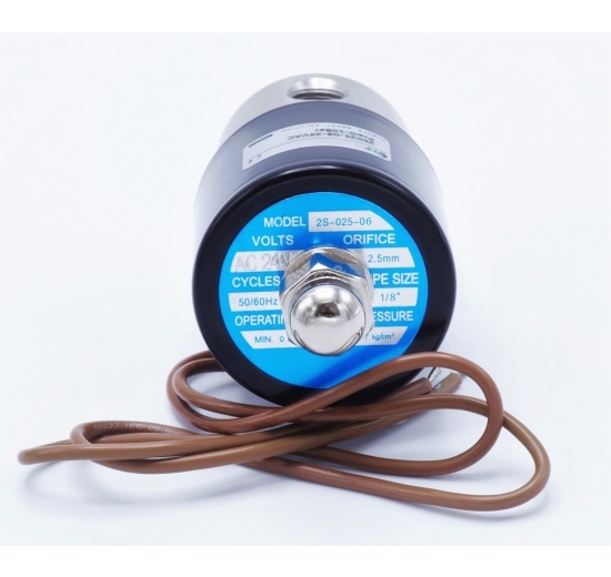 elektromagnetický ventil, AC 24V, nerezová ocel, připojení G 1/8"