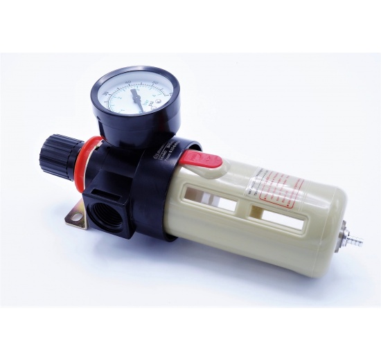 filtr s redukčním ventilem a plastovým ochranným krytem, 0 - 4 bar