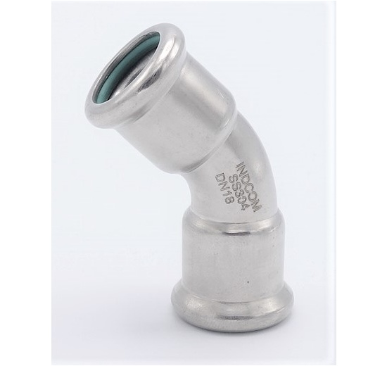 Koleno 45°, lisovací, F/F, 18 mm