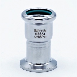 lisovací clampová přechodka z nerezové oceli s límečkem 34 mm