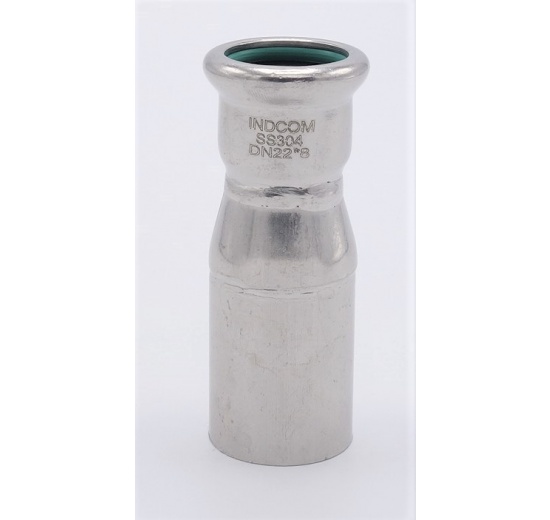 Lisovací redukce (redukovaná vsuvka) M/F 28/22 mm, nerez