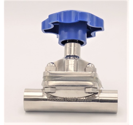 Membránový ventil, navařovací S-S, Silikon, DN25