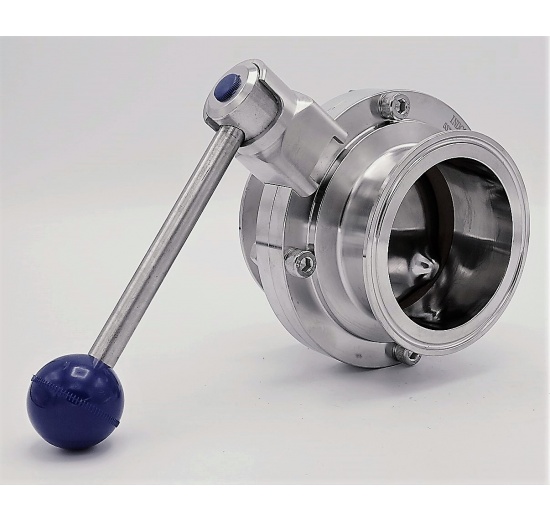 Nerezová klapka přímá, clamp typ C-C  DN80 (K106)