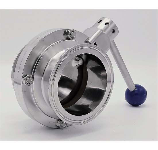 Nerezová klapka přímá, clamp typ C-C  DN80 (K106)