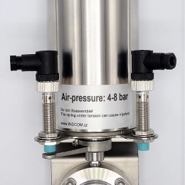 Nerezová klapka přímá DN25, závitová-navařovací typ G-S, s pneumatickým pohonem