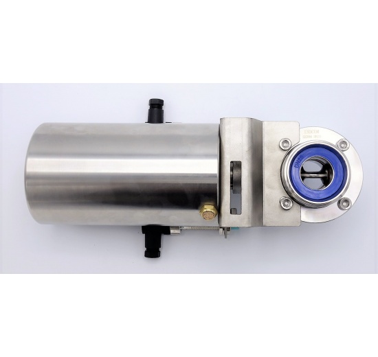 Nerezová klapka přímá DN25, závitová typ G-G, s pneumatickým pohonem