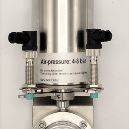 Nerezová klapka přímá DN40, závitová-navařovací typ G-S, s pneumatickým pohonem