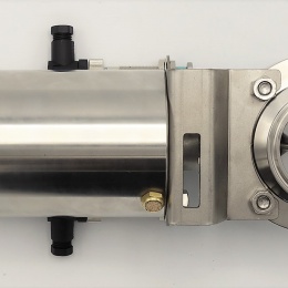 Nerezová klapka přímá DN50, clamp typ C-C, s pneumatickým pohonem