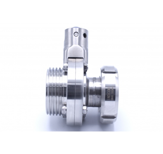 Nerezová klapka přímá, potravinářské/mlékárenské šroubení typ KM/G DN15-DN65