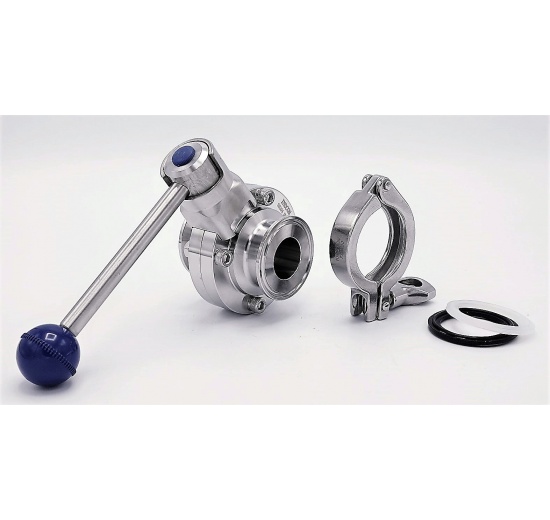 Nerezová klapka přímá s připojením CLAMP