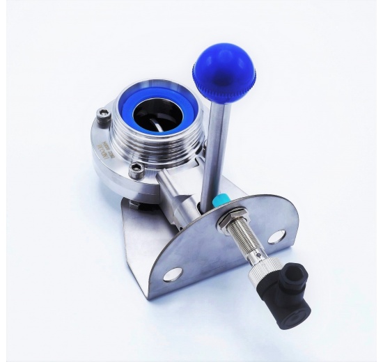 nerezová přímá klapka, držák indukčního snímače, snímač