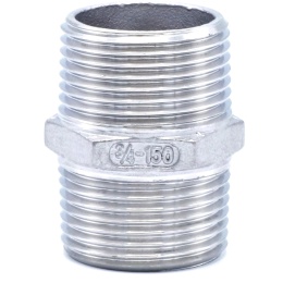 Nerezový dvojnipl se šestihranem dvojitá trubková vsuvka typ 340