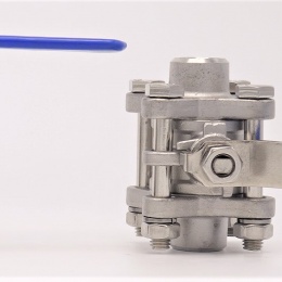 Nerezový kulový kohout s plným průtokem, třídílný, navařovací DN15 (22x4mm)