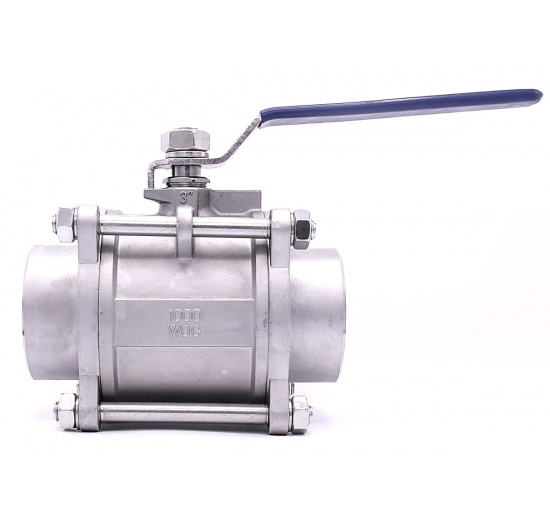 Nerezový kulový kohout s plným průtokem, třídílný, navařovací  DN80