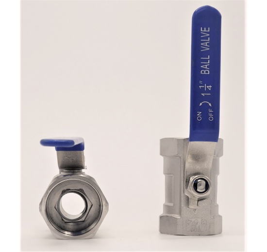 Nerezový kulový kohout s redukovaným průtokem, jednodílný, závitový  1 1/4”