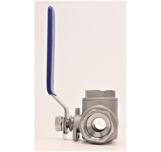 Nerezový kulový kohout, třícestný, závitový 1”