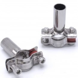 Objímka potrubní dvoudílná bez gumy, dvoušroubková, nerezová ocel 1.4301_19-22 mm