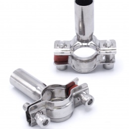 Objímka potrubní dvoudílná bez gumy, dvoušroubková, nerezová ocel 1.4301| 25-28 mm