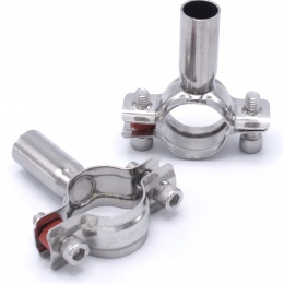 Objímka potrubní dvoudílná bez gumy, dvoušroubková, nerezová ocel 1.4301_ 32-34 mm