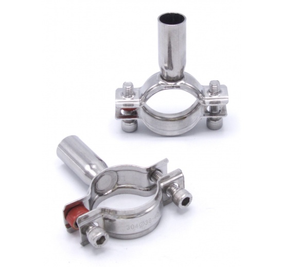 Objímka potrubní dvoudílná bez gumy, dvoušroubková, nerezová ocel 1.4301_ 38-40 mm