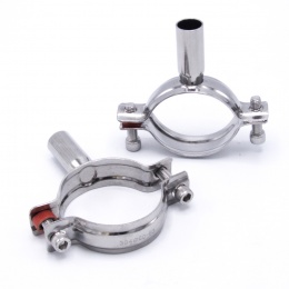 Objímka potrubní dvoudílná bez gumy, dvoušroubková, nerezová ocel 1.4301 60-63 mm