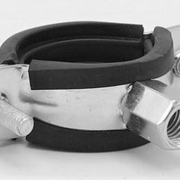 Objímka potrubní s gumovou vložkou EPDM, dvoušroubová, M10, pozink 1