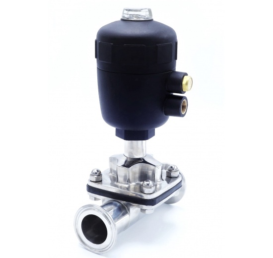 Pneumaticky ovládané membránové ventily, clamp typ C-C, typ NC