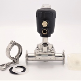 Pneumaticky ovládaný membránový ventil, CLAMP připojení, DN25