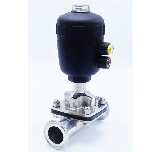 pneumaticky ovládaný membránový ventil, připojení clamp, límeček 50,5 mm, DN32