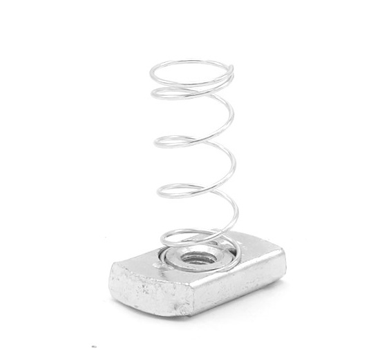 Posuvná matice M8 s pružinou pozinkovaná dlouhá pružina pro nosník 41x41