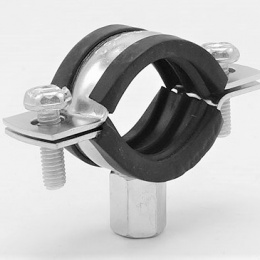 Pozinkovaná objímka potrubní s gumovou vložkou EPDM, dvoušroubová, M10, pozink