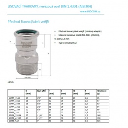 Přechod lisovací/závit vnější (závitový adaptér)