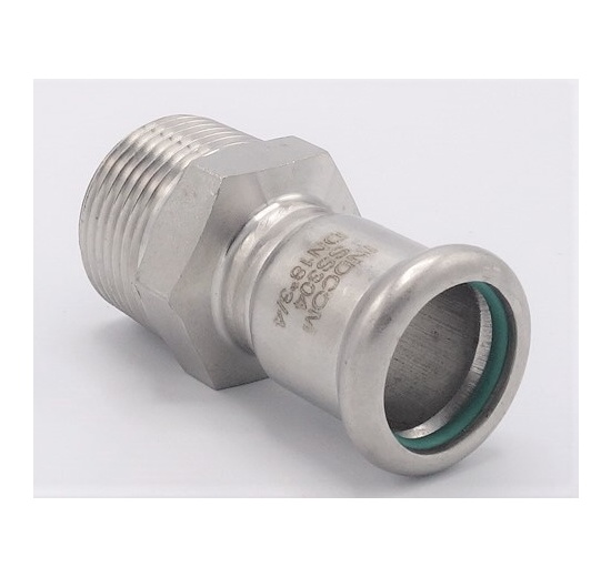 Přechodka lisovací/závit vnější 18 mm_3/4" nerez