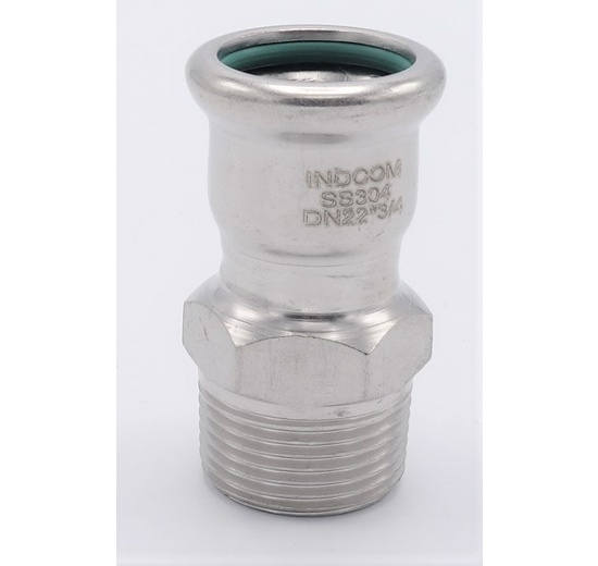 Přechodka lisovací/závit vnější 22 mm_3/4" nerez