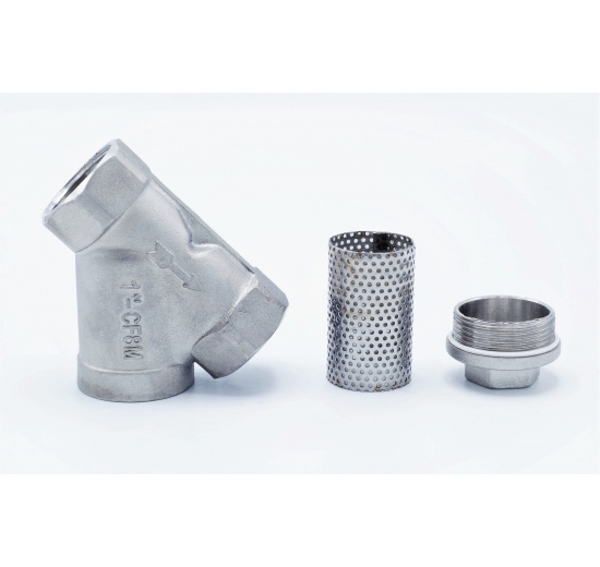 šikmý nerezový Y filtr s jemným sítkem, závitový 1” (DN25)