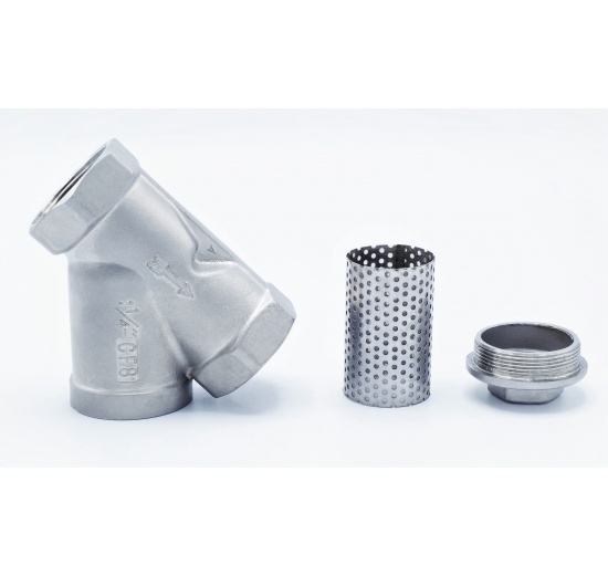 šikmý nerezový Y filtr s jemným sítkem, závitový 5/4” DN32