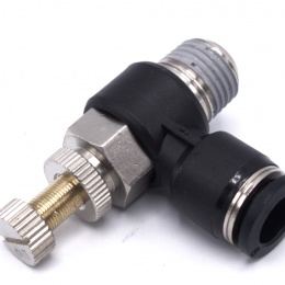 Škrtící ventil jednosměrný, tvar L DN 8 mm x 1/4