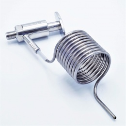 spirála ke zklidnění vzorku nápoje + nerezový vzorkovací ventil (tzv. koštovák - není součástí dodávky), JG hadičku 6 mm lze na vyžádání zaslat