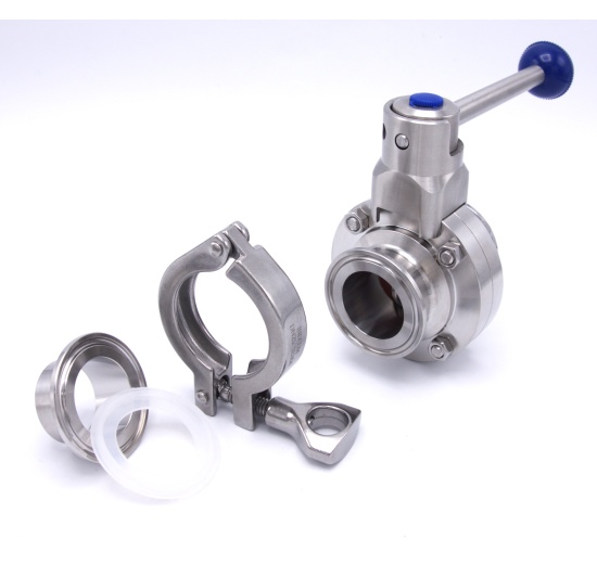 Spojení CLAMP DIN 32676 potravinářské armatury_klapky přímé