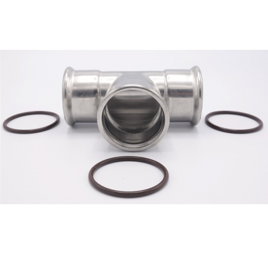 T-kus, lisovací, F/F/F 54 mm, nerez