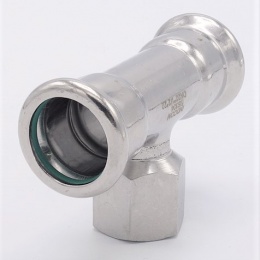 T-kus, lisovací F/F(závit vnitřní)/F 22_1/2"_22, nerezová ocel