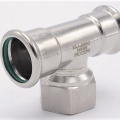 T-kus, lisovací F/F(závit vnitřní)/F 28_1"_28, nerezová ocel